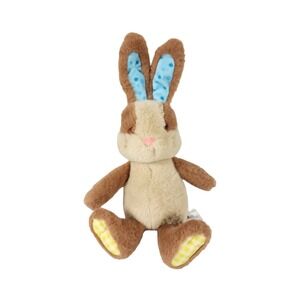 Giggle Scope Plush Bunny Rabbit Brown Beige Blue Polka Dot Ears Gingham Feet Toy